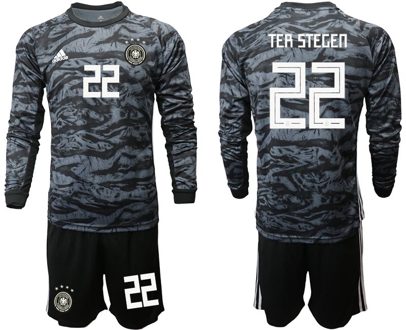 Men 2019-2020 Season National Team Germany black long sleeve goalkeeper #22 Soccer Jersey->germany jersey->Soccer Country Jersey